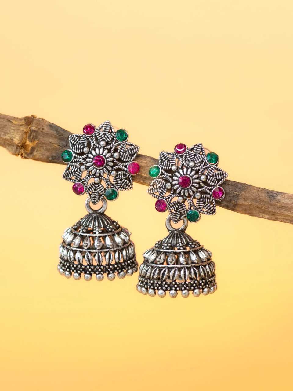 Star Flower Jewelled Jhumka