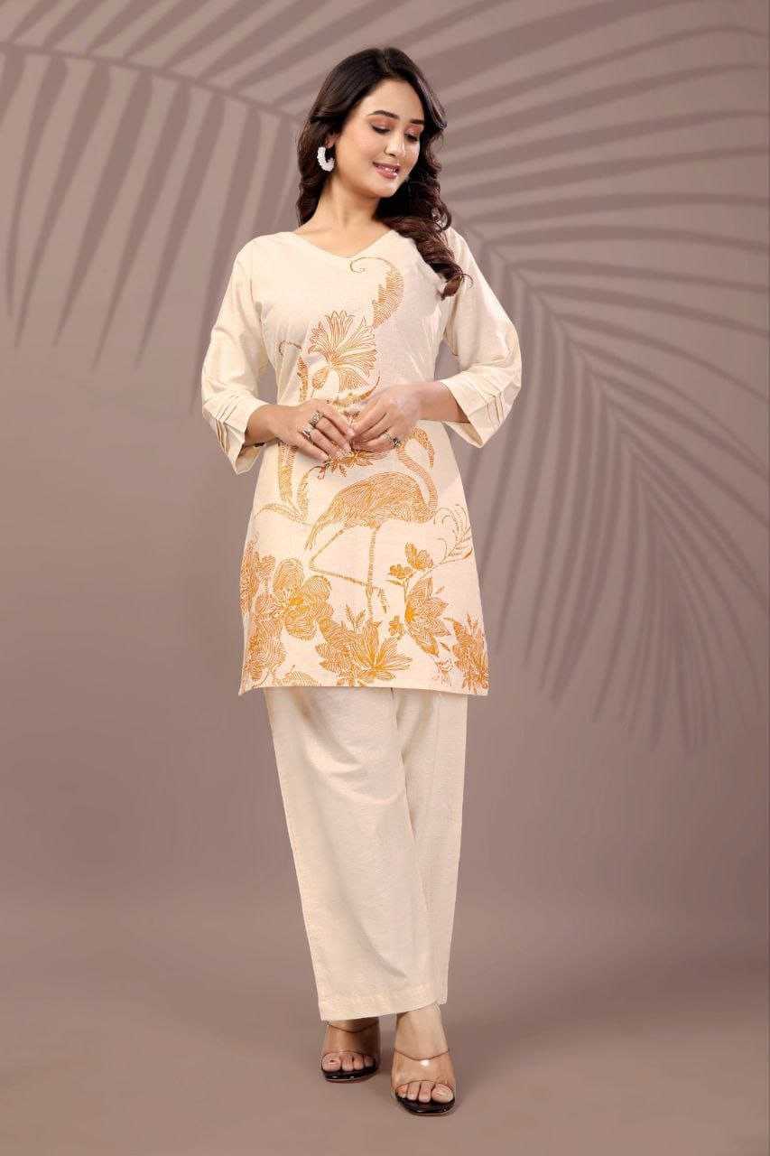 Yellow Color Pure Flex Cotton Co-ord set