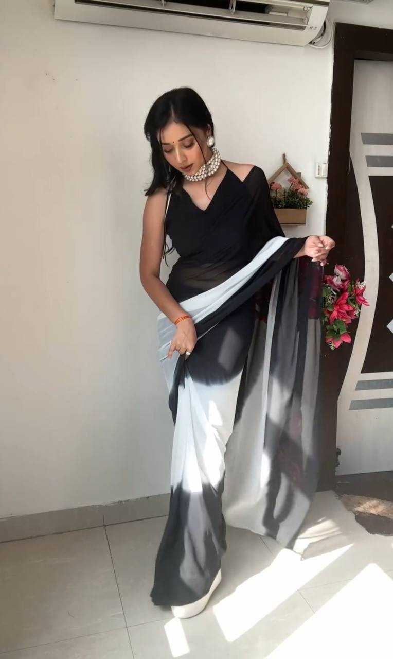 Pure Soft Georgette With Beautiful Bandhani Design In Digital Print