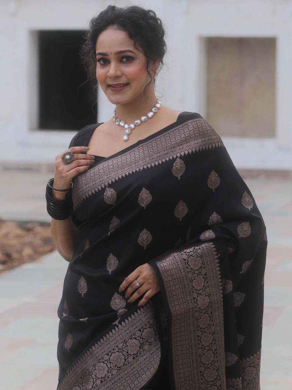 Black Banarasi Silk Saree