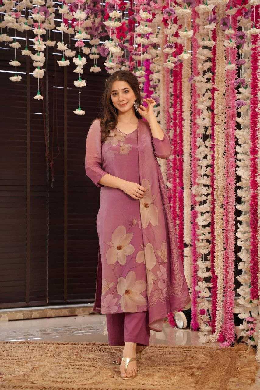 Pure Viscose Assam Silk Pink Kurti