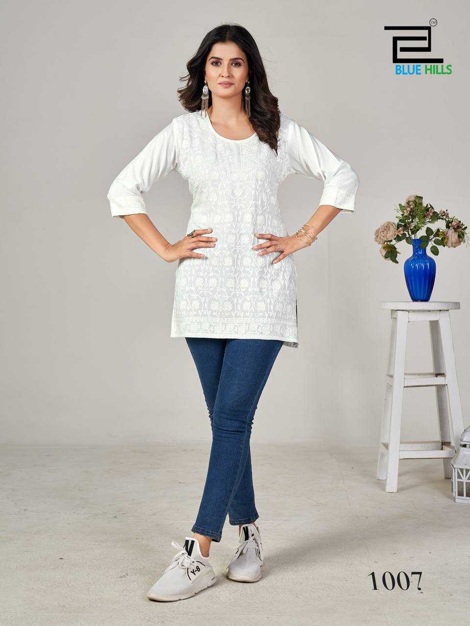 Short Length Chikankari White Kurti
