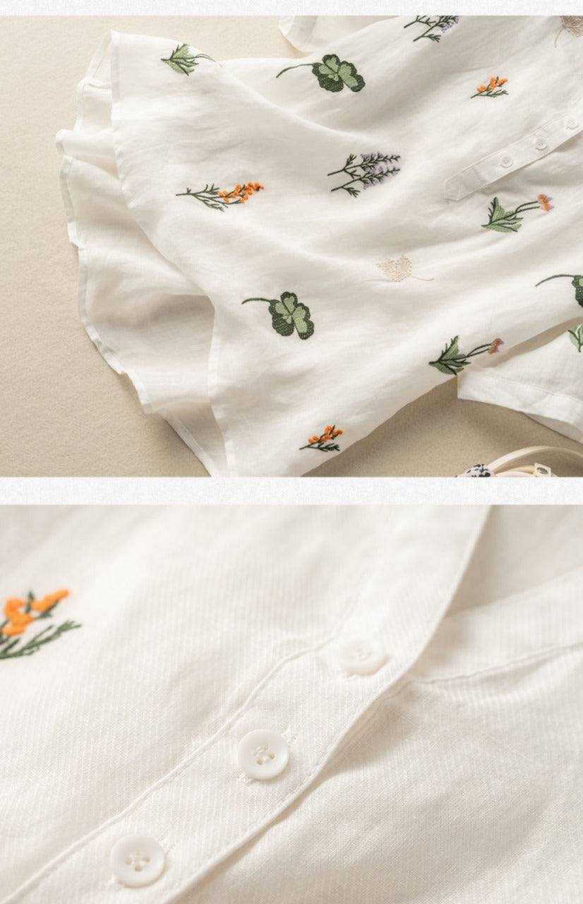 White Color Western Tunics Shirt with Embroidery Stich Work