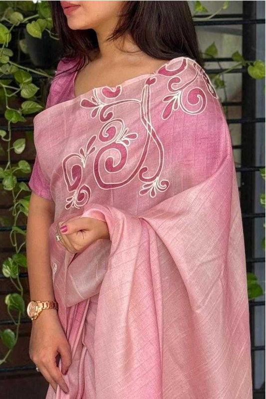 Pink Cotton Coorg Saree