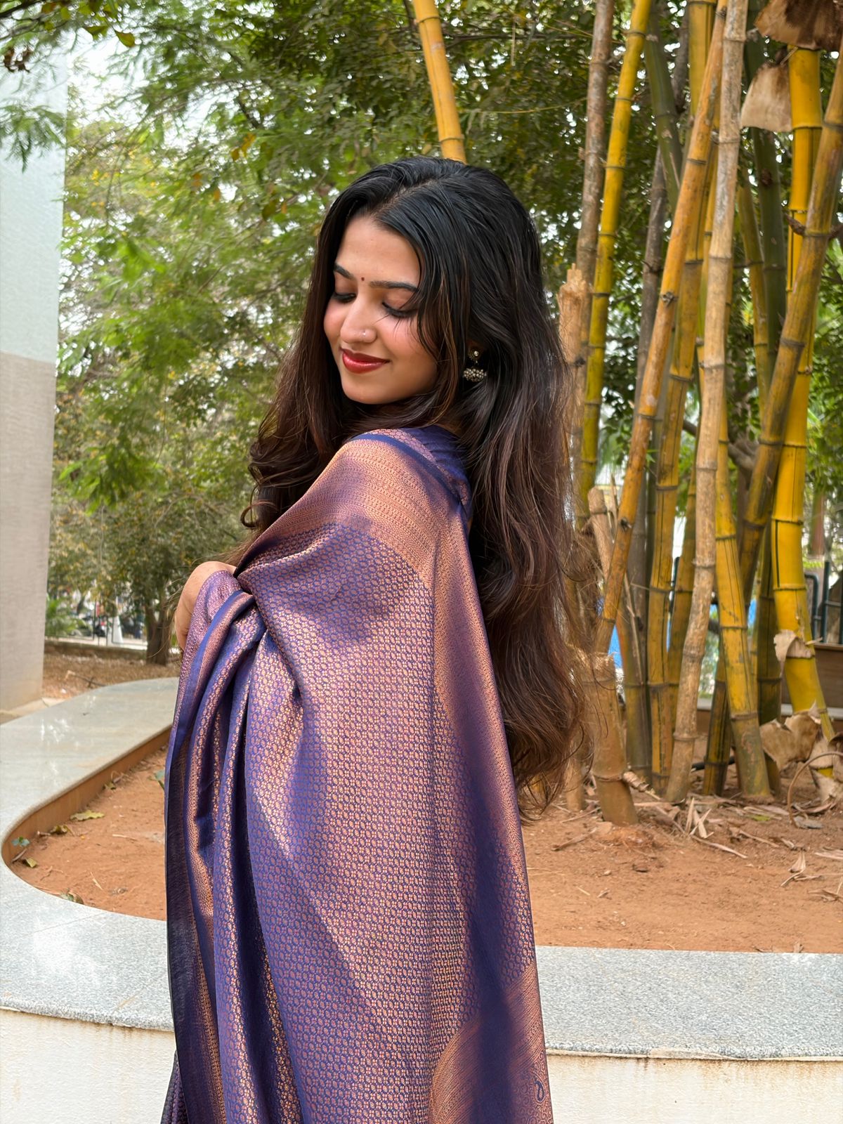 Royal Plum Tissue Silk Saree