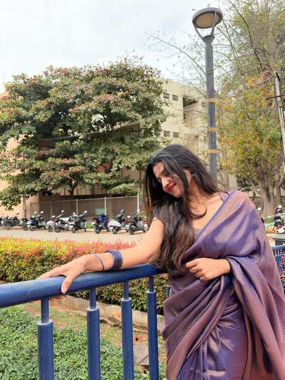 Royal Plum Tissue Silk Saree