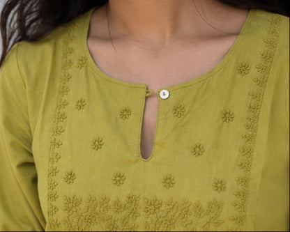 Olive green kurti (Pink Almirah Collection)