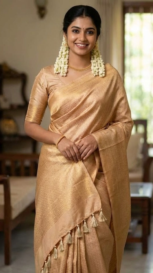 Cream Soft Silk Saree