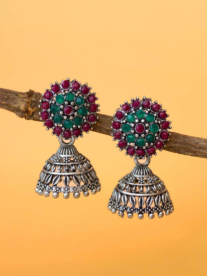 Green and Pink Orbit Jhumka