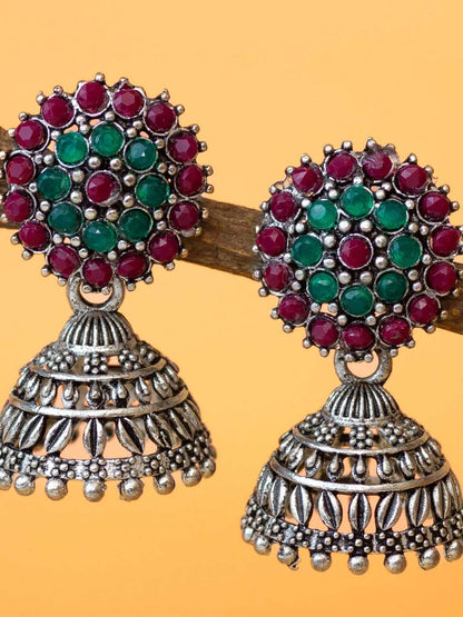 Green and Pink Orbit Jhumka