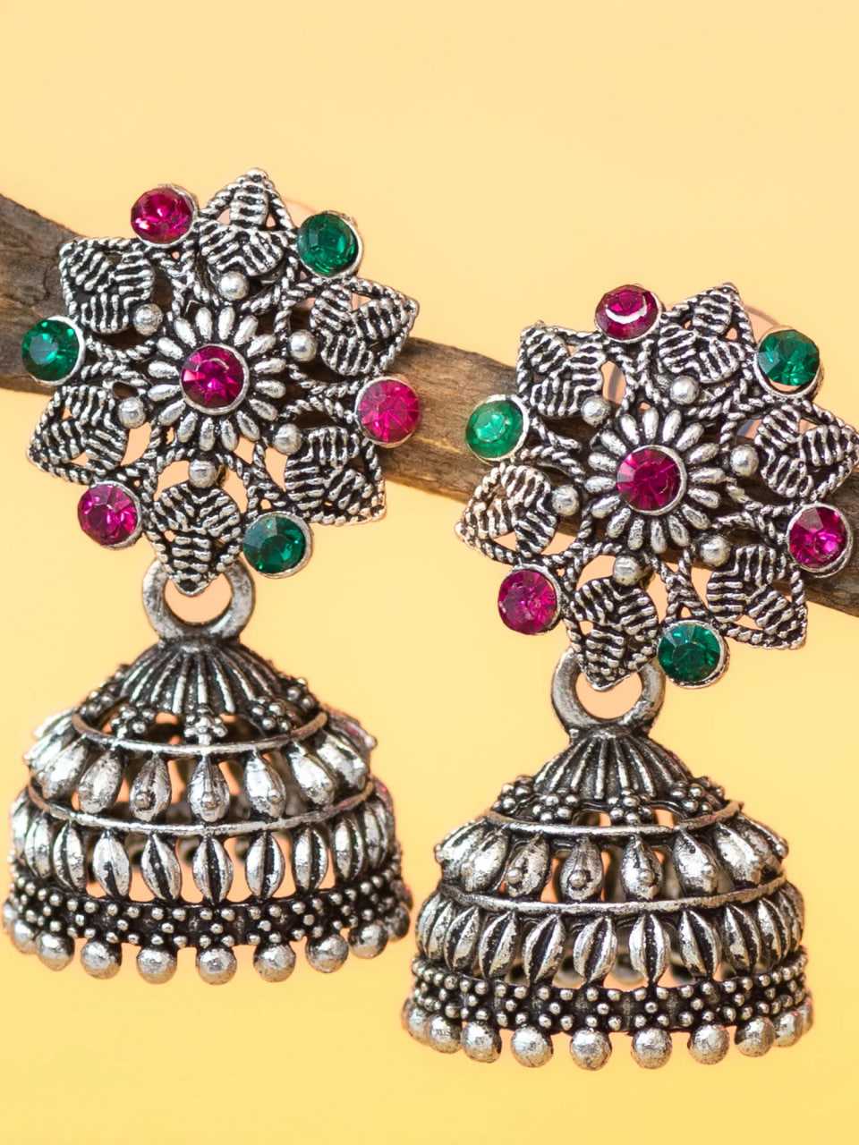 Star Flower Jewelled Jhumka