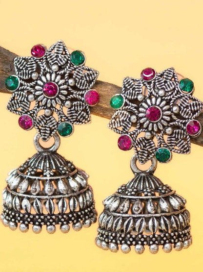 Star Flower Jewelled Jhumka