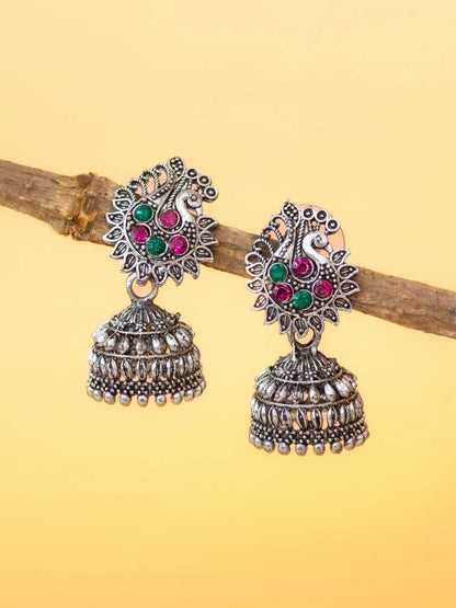 Peacock Jewelled Jhumkas