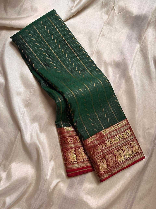 Green Banarasi Soft Silk Saree