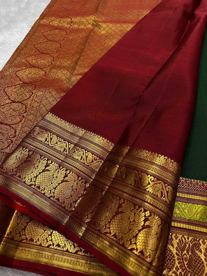 Maroon Banarasi Soft Silk Saree