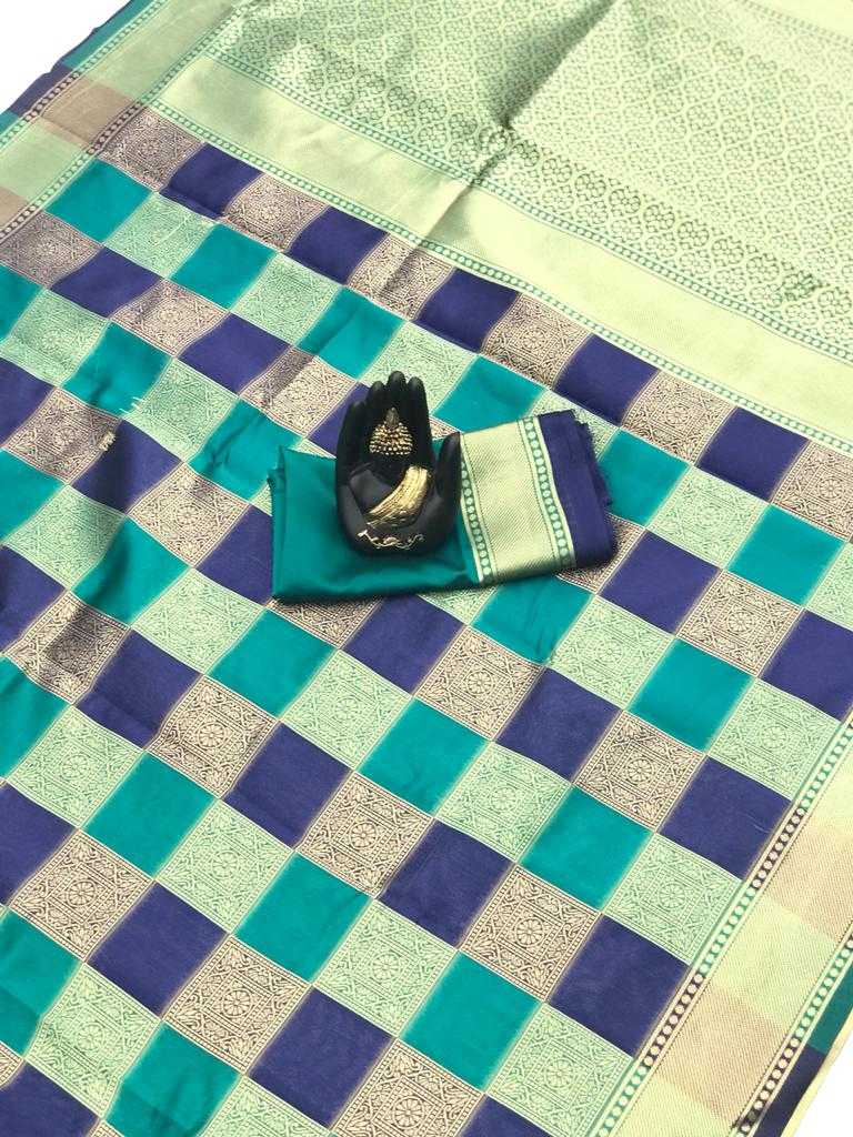 Soft Banarasi Sky Blue Silk Saree With  Weaving Saree With Heavy Pallu