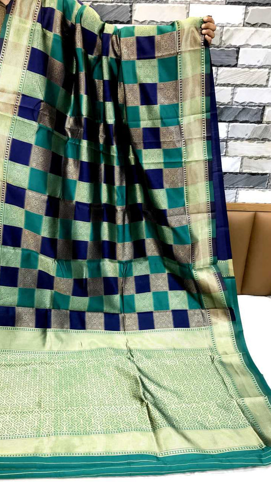Soft Banarasi Sky Blue Silk Saree With  Weaving Saree With Heavy Pallu