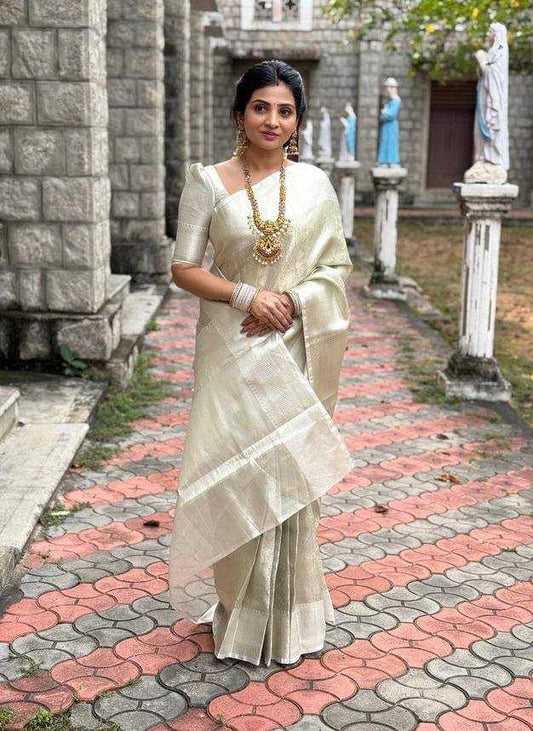 Banarasi Tissue Silk Fab Zari  Weaving Handwork