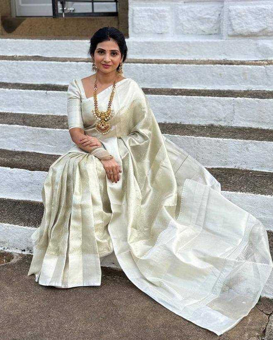 Banarasi Tissue Silk Fab Zari  Weaving Handwork