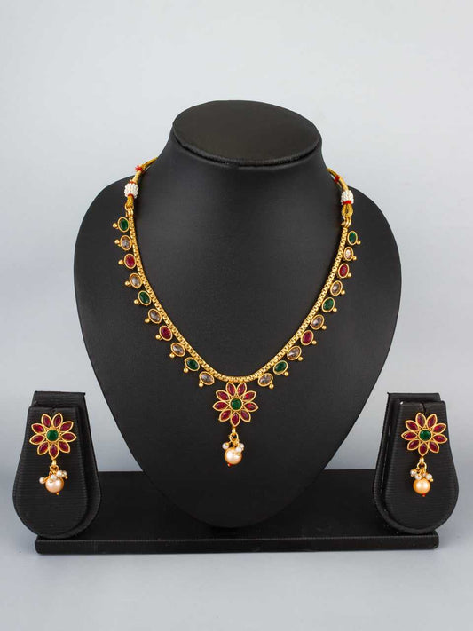 Jewelled Flower Necklace Set