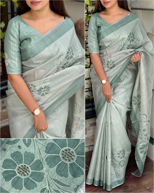 Sky Blue Coorg Saree