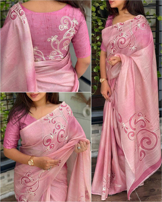 Pink Cotton Coorg Saree