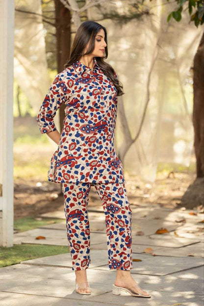 Floral Vine Print Designer Cord set