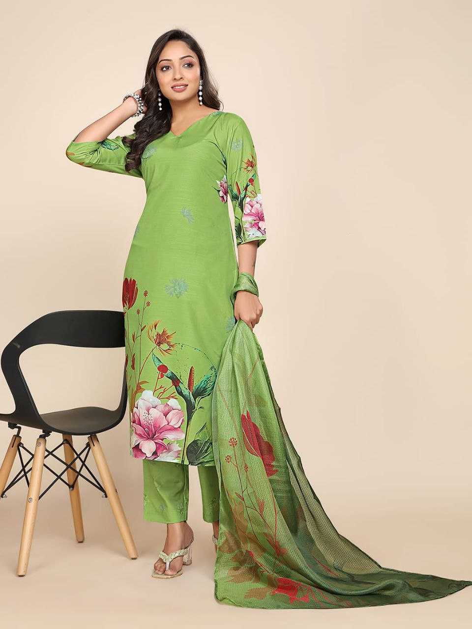 Cotton With Digital Print Mehandi Kurti