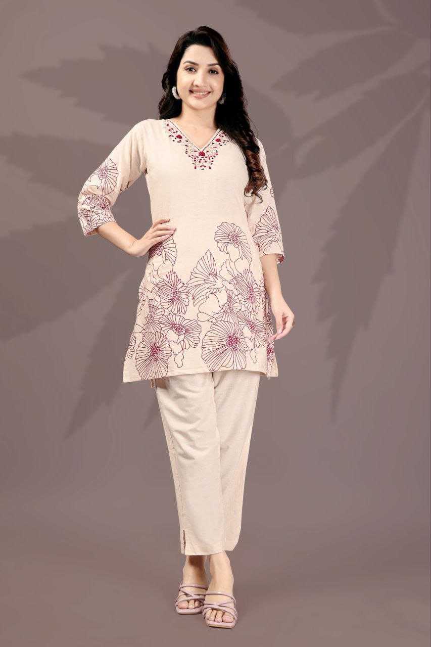 Maroon Color Pure Flex Cotton Co-ord set