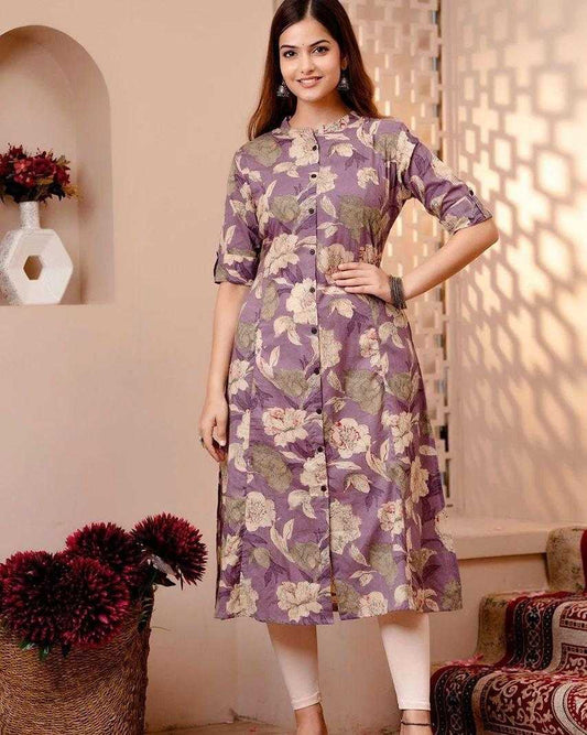 Purple Ruksana Kurti Set