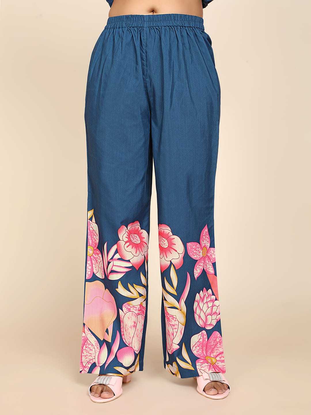 Co-Ord Set Slub Cotton Blue Color