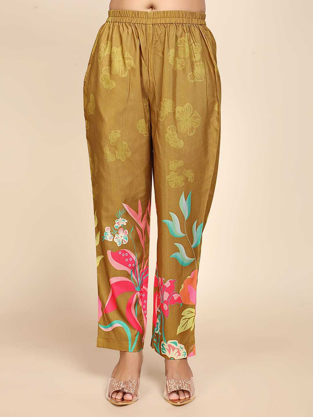 Co-Ord Set Slub Cotton Mehandi Color