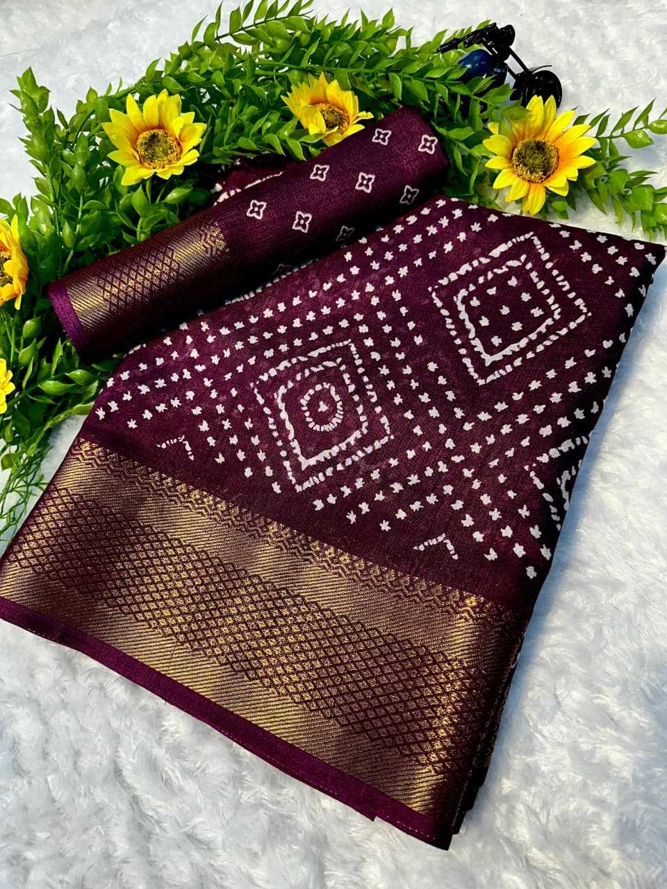Pure Dola Wine Silk Saree with Jacquard Border