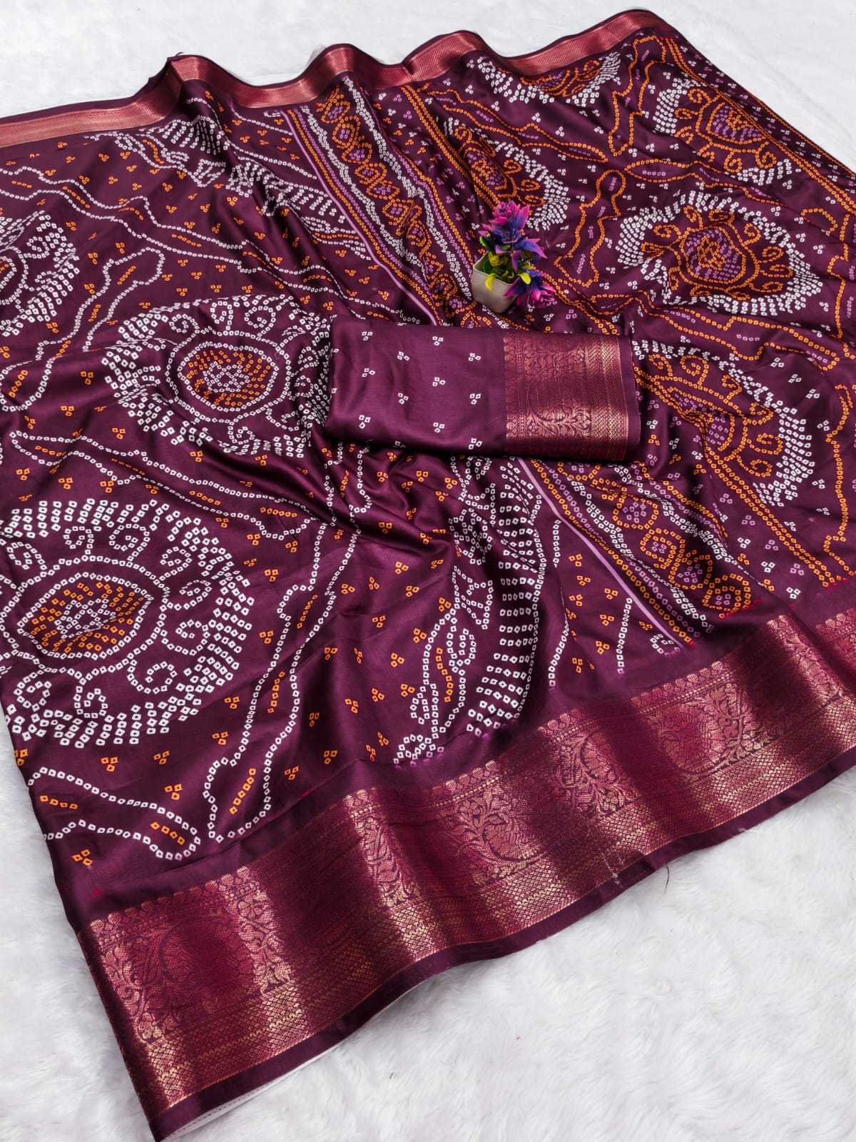 Maroon Dola Silk Saree