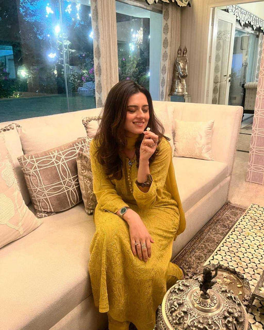 Yellow Georgette Salwar Suit