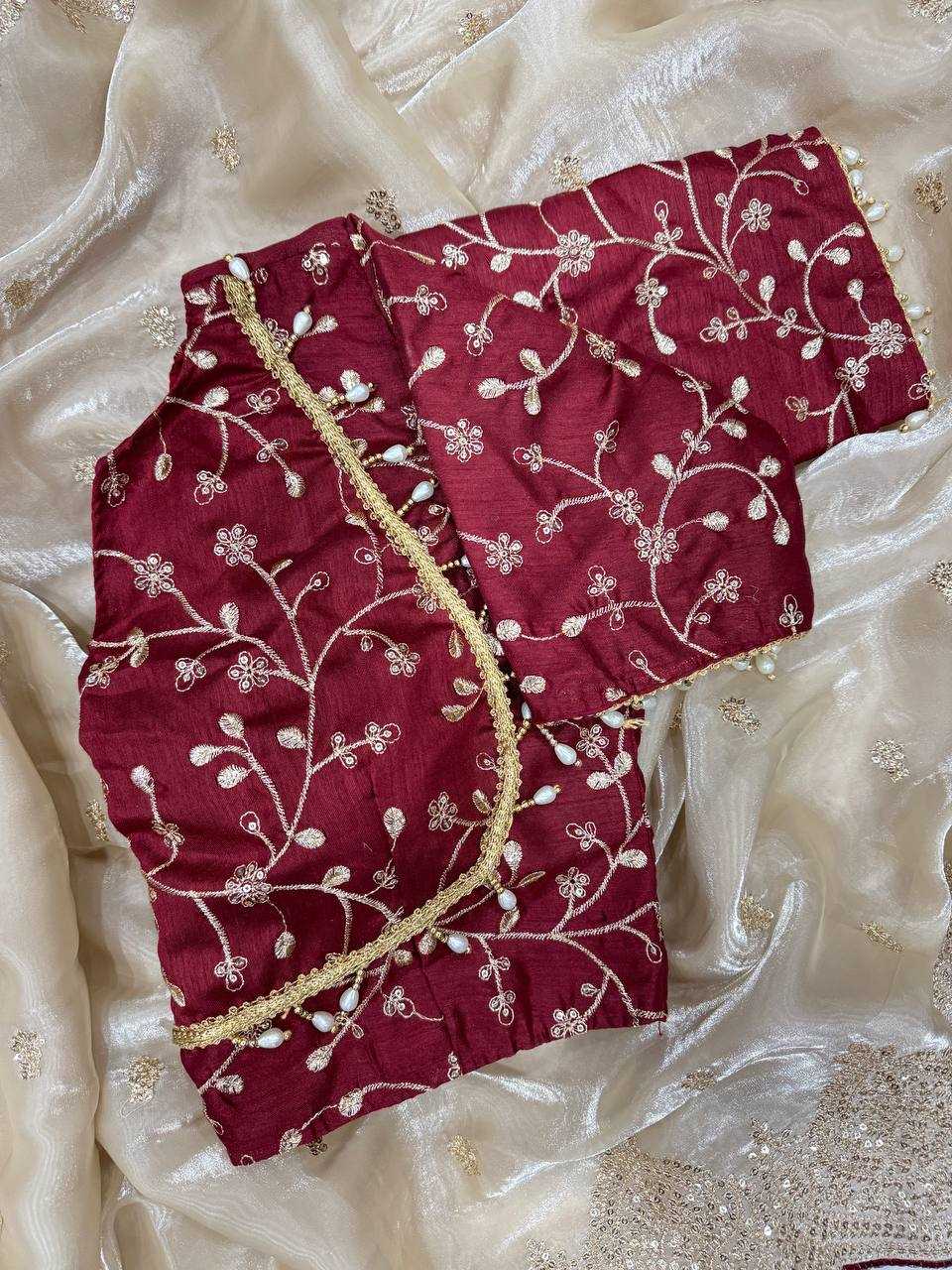 Soft Jimmy choo Fabric Zari Embroidery Work