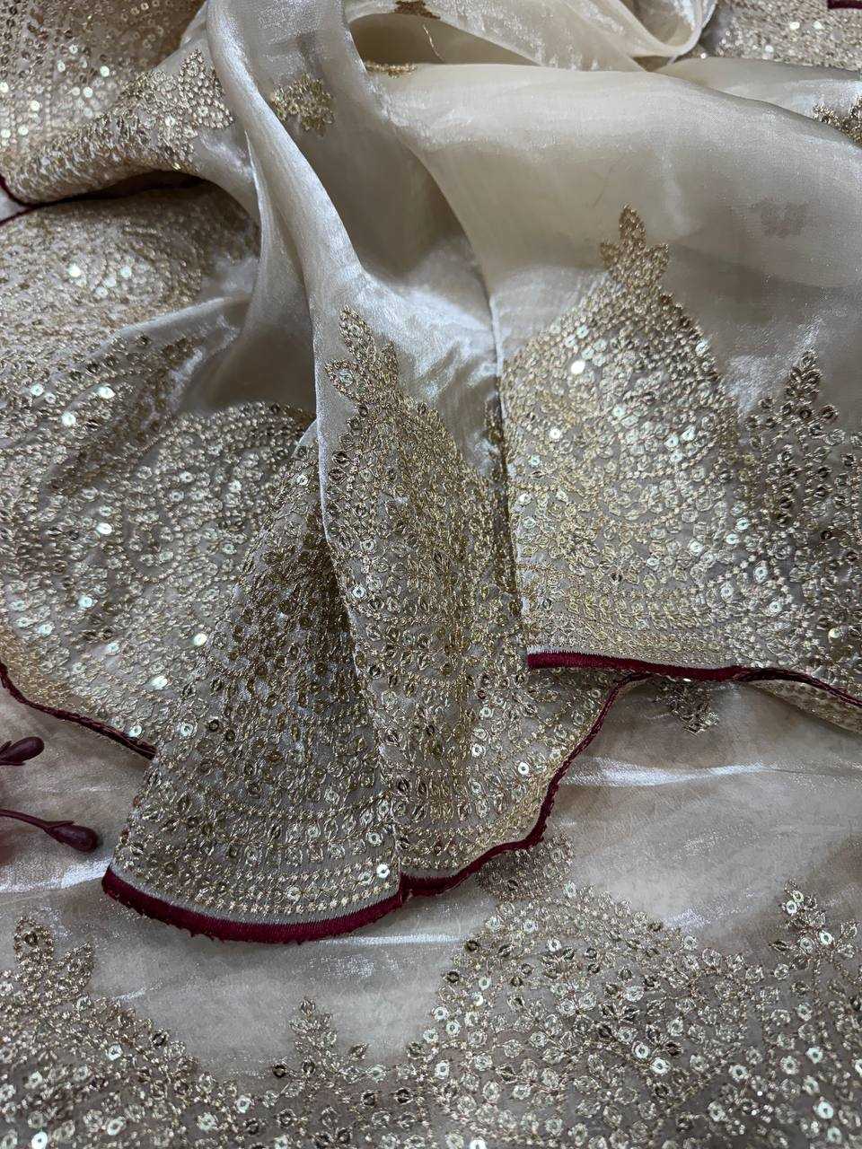 Soft Jimmy choo Fabric Zari Embroidery Work