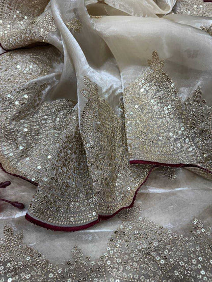 Soft Jimmy choo Fabric Zari Embroidery Work
