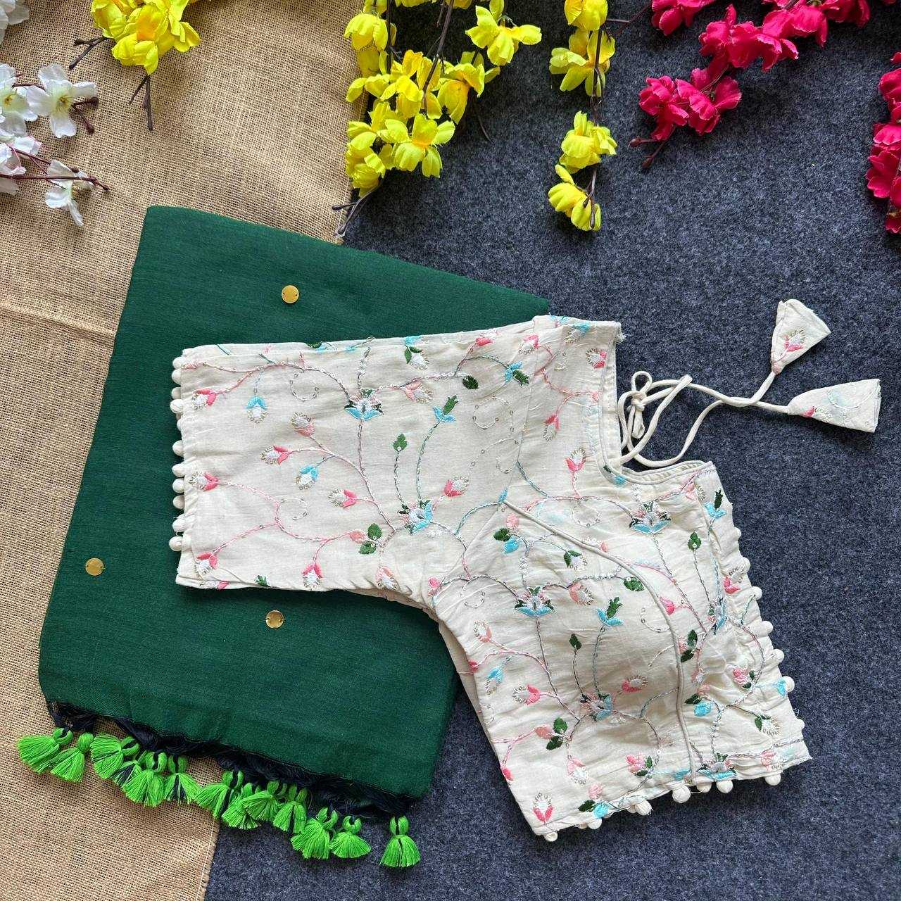 Pure Khadi Cotton Morpich Saree