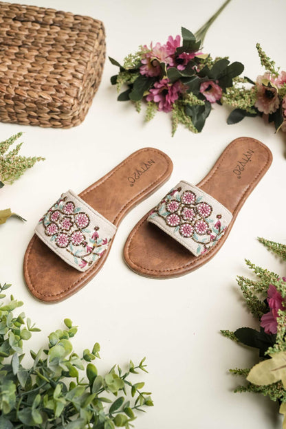 Pink Spiral floral design Flats