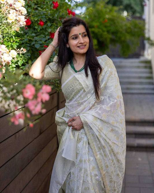 Beautiful Rich Pallu & Jacquard Work On All Over The Saree