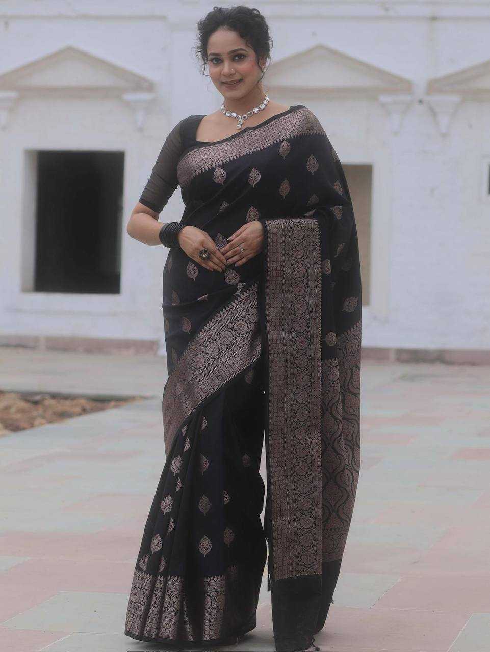 Black Banarasi Silk Saree