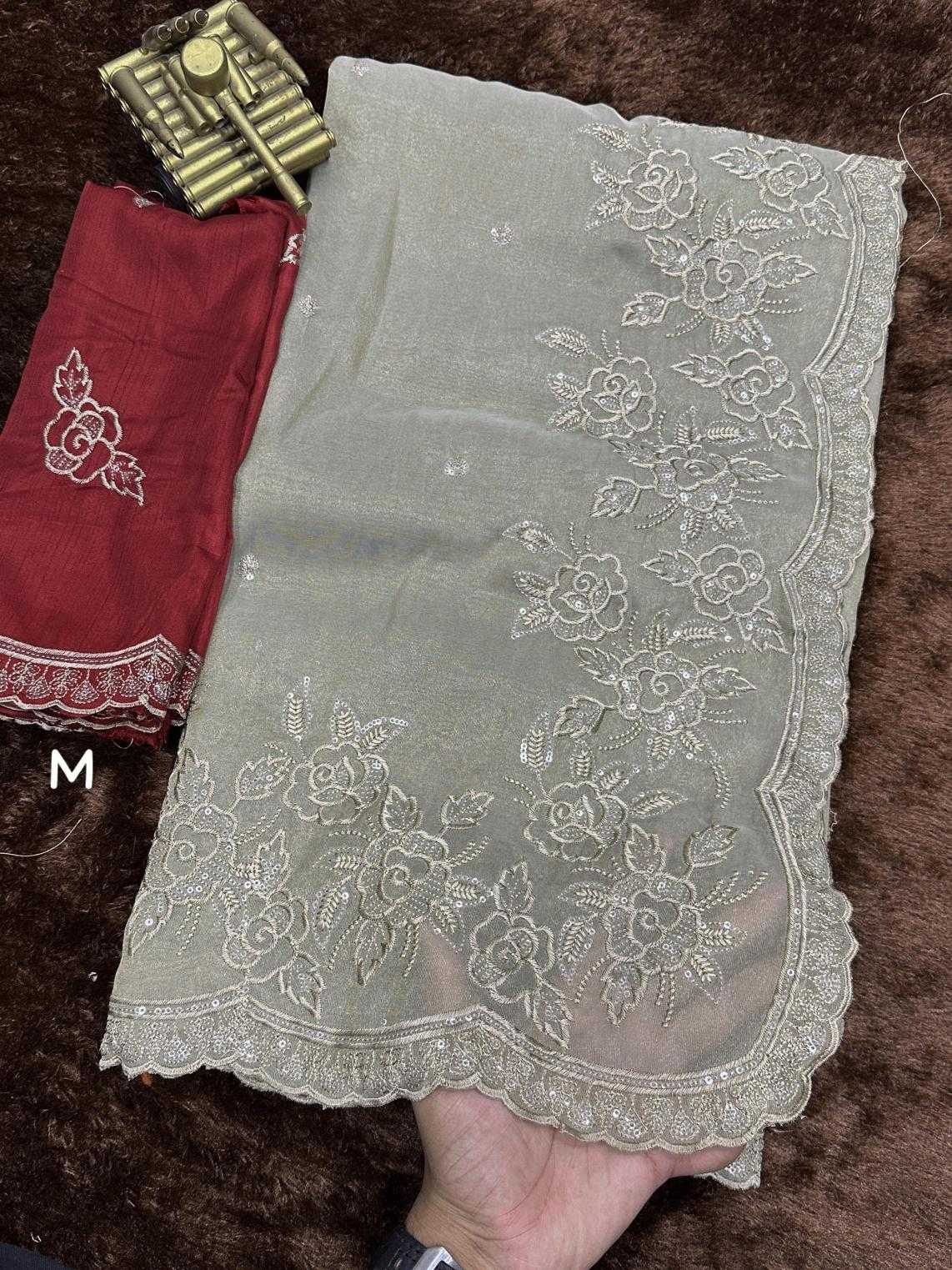 Taspa organza Mono Cotton Biege Saree