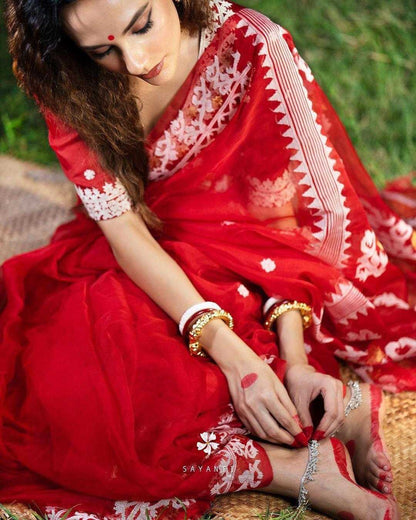 Heavy Soft Organza with Beautiful C -Pallu with Heavy Embroidery