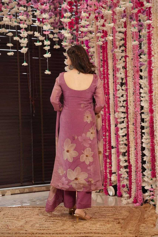 Pure Viscose Assam Silk Pink Kurti