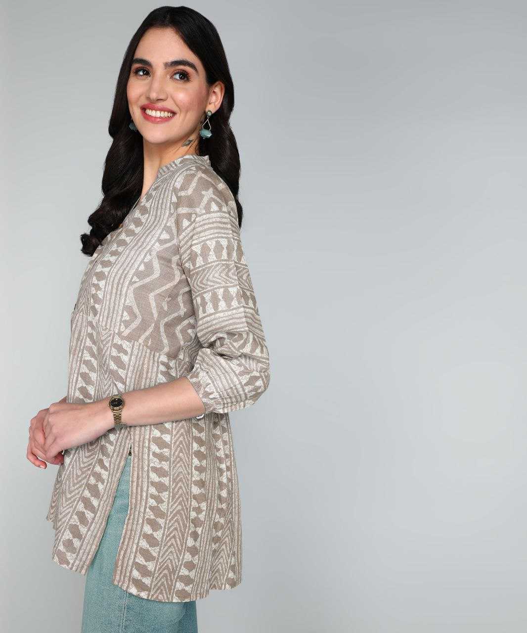 Ruby cotton Grey Short Kurti