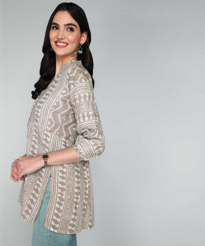 Ruby cotton Grey Short Kurti