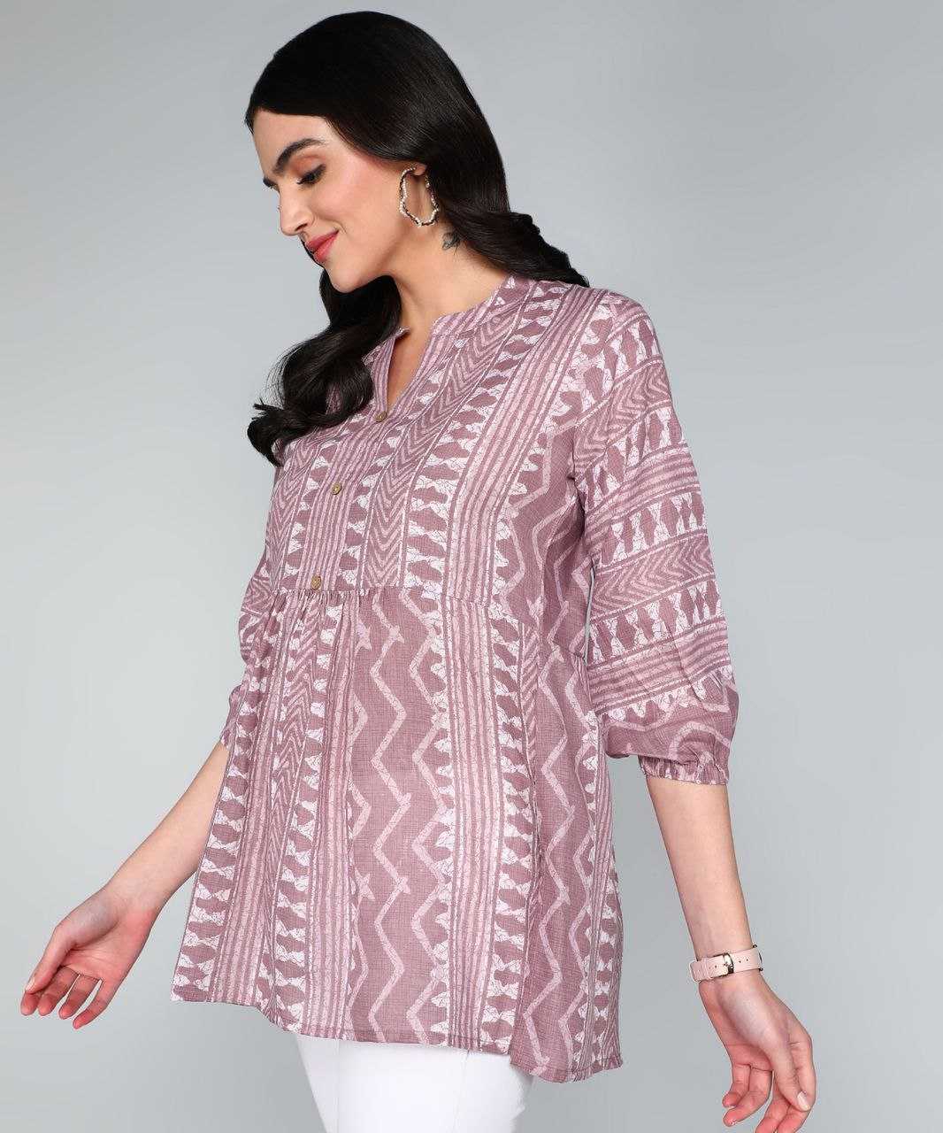 Ruby cotton Pink Short Kurti