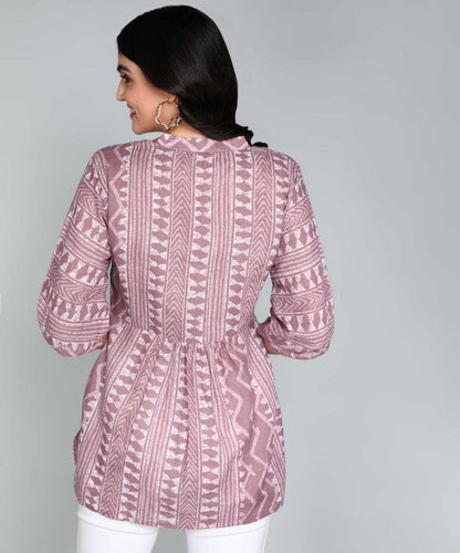 Ruby cotton Lavender Short Kurti