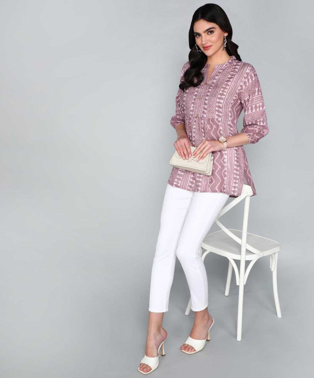 Ruby cotton Pink Short Kurti